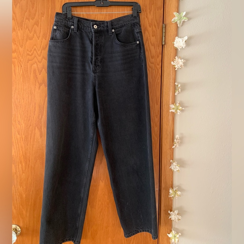 We The Free Nia Boyfriend Wide-Leg Black Jeans NWOT Free People Slouchy Jeans - Picture 3 of 6